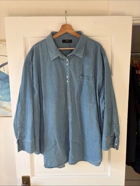 ABLE 3X Denim Oversized Button Down - EUC